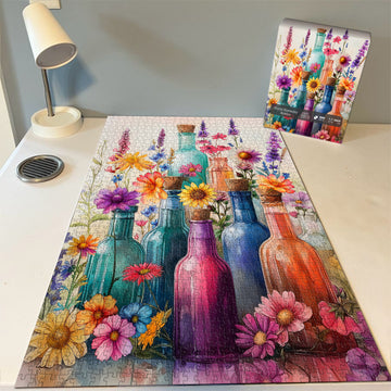 Bottiglie di armonia floreale puzzle puzzle 1000 pezzi